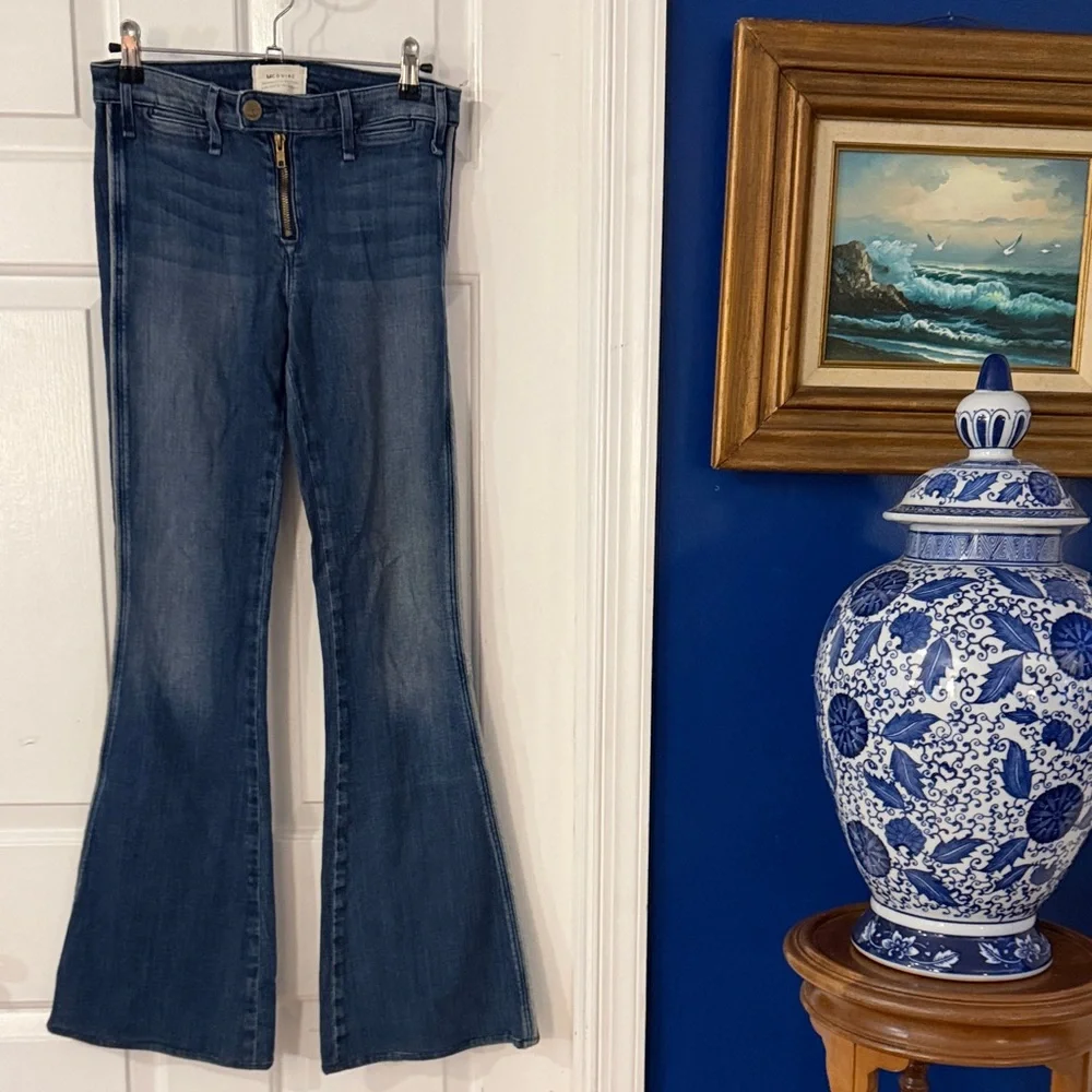 Women’s Anthropologie McGuire Denim Voyage Trouser Flare Jeans Size 25 - Picture 2 of 11
